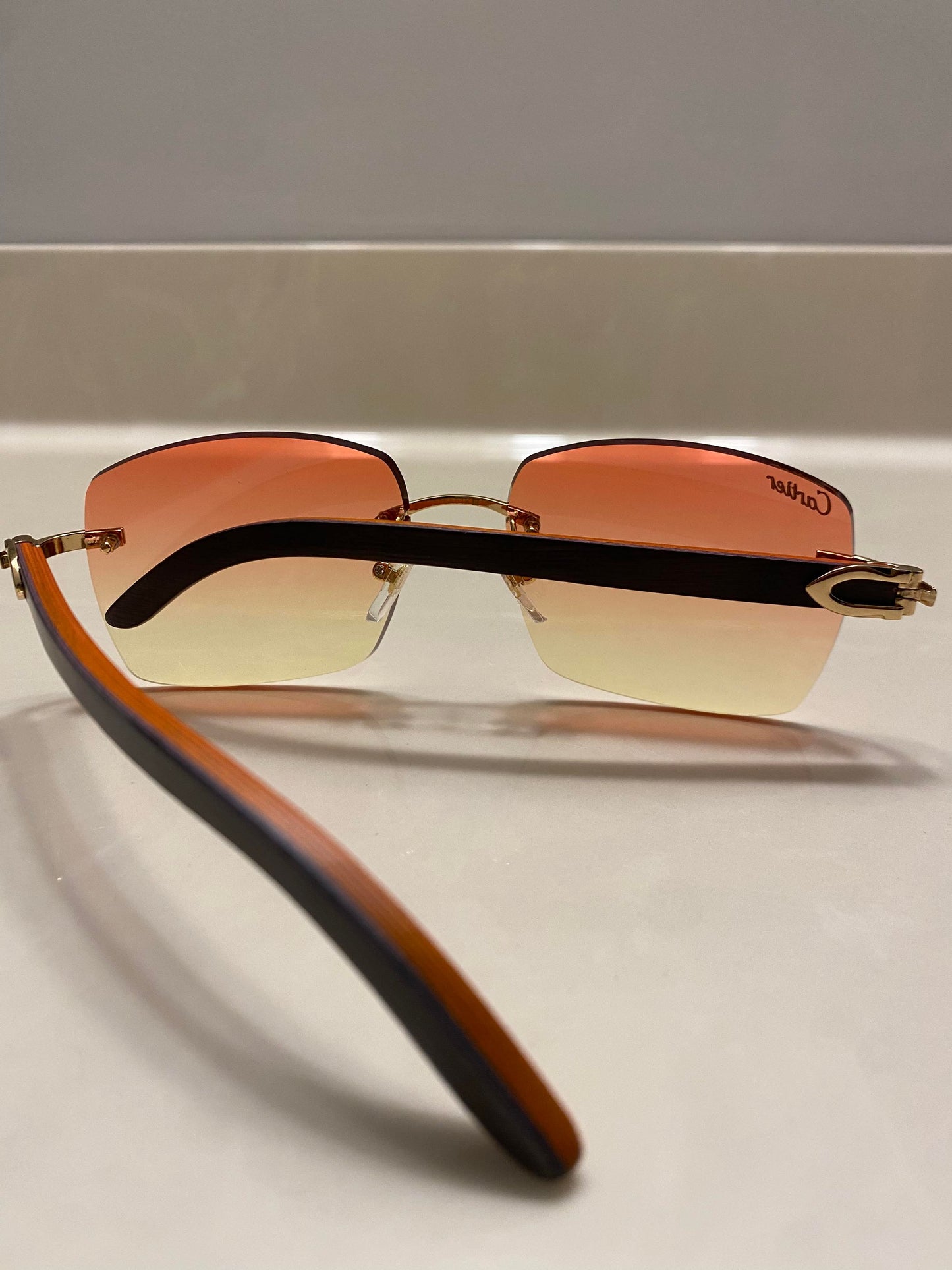 Black orange Wood glasses