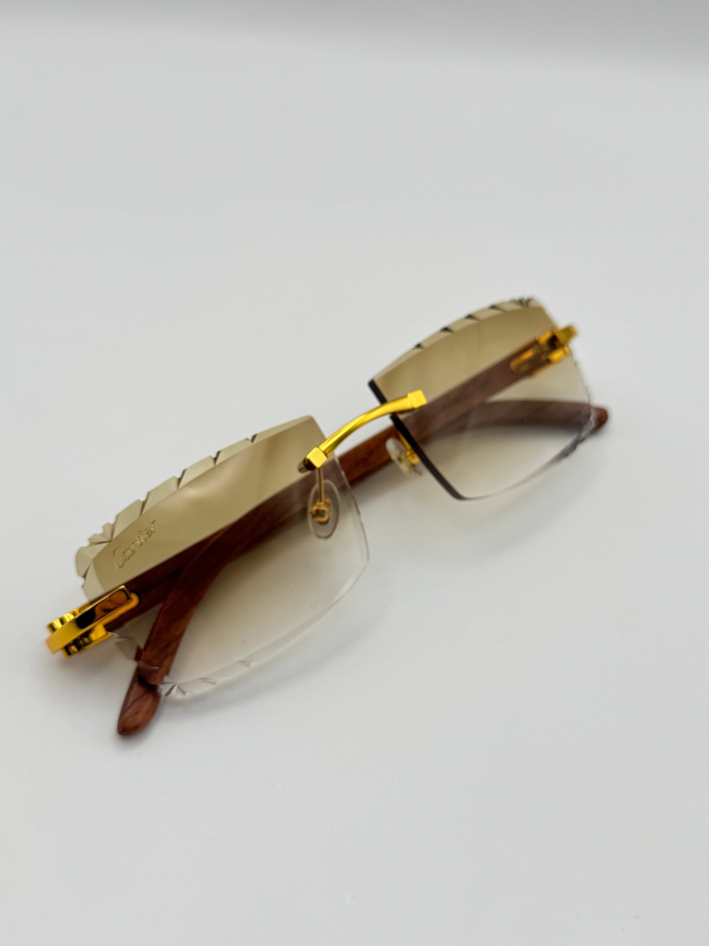 Diamond cut Wood Glasses