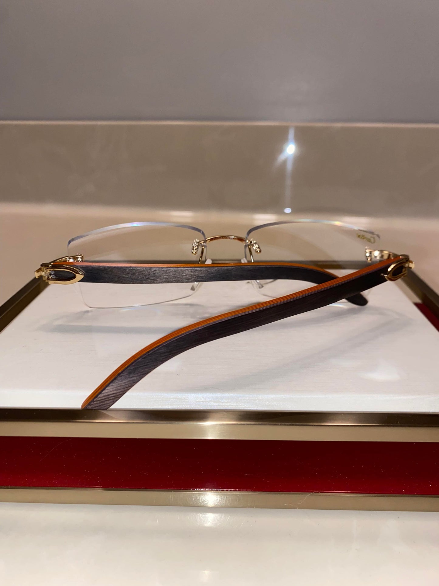 Black orange Wood glasses