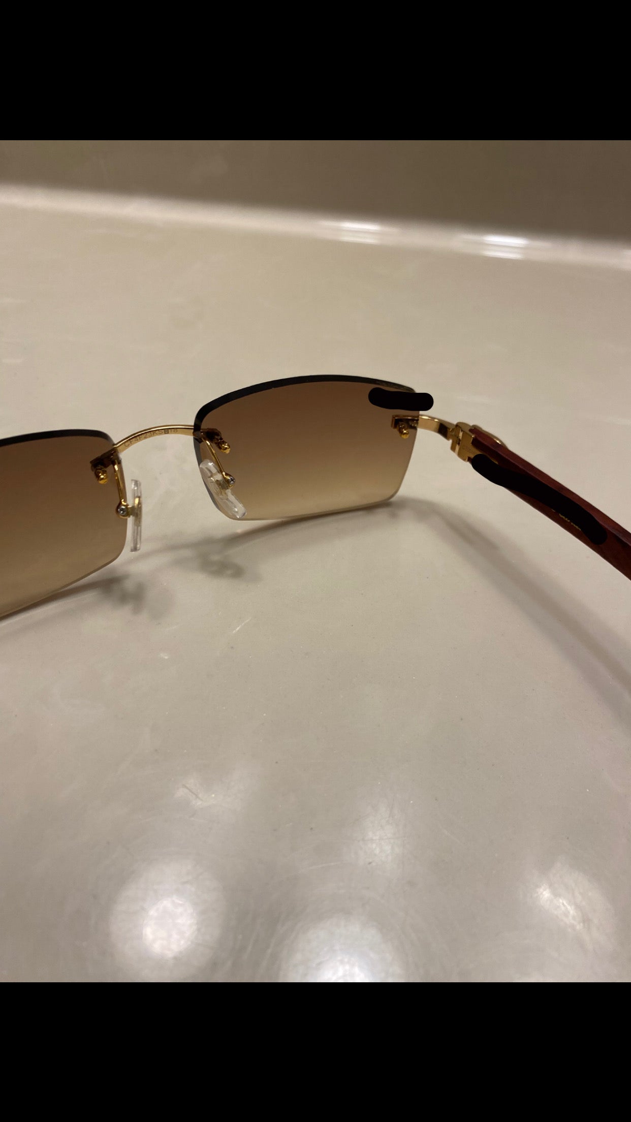 Rimless Sunglasses Wood style