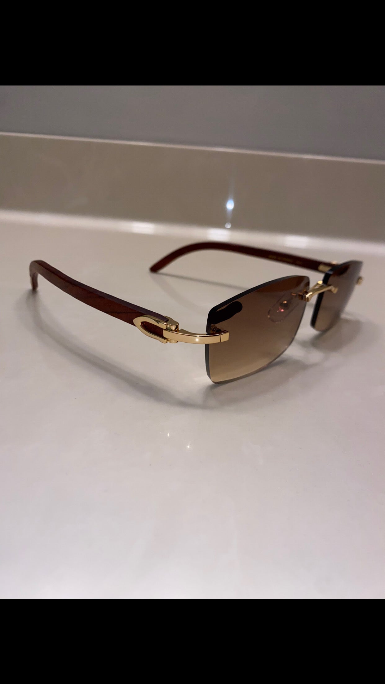 Rimless buffs Sunglasses Wood style