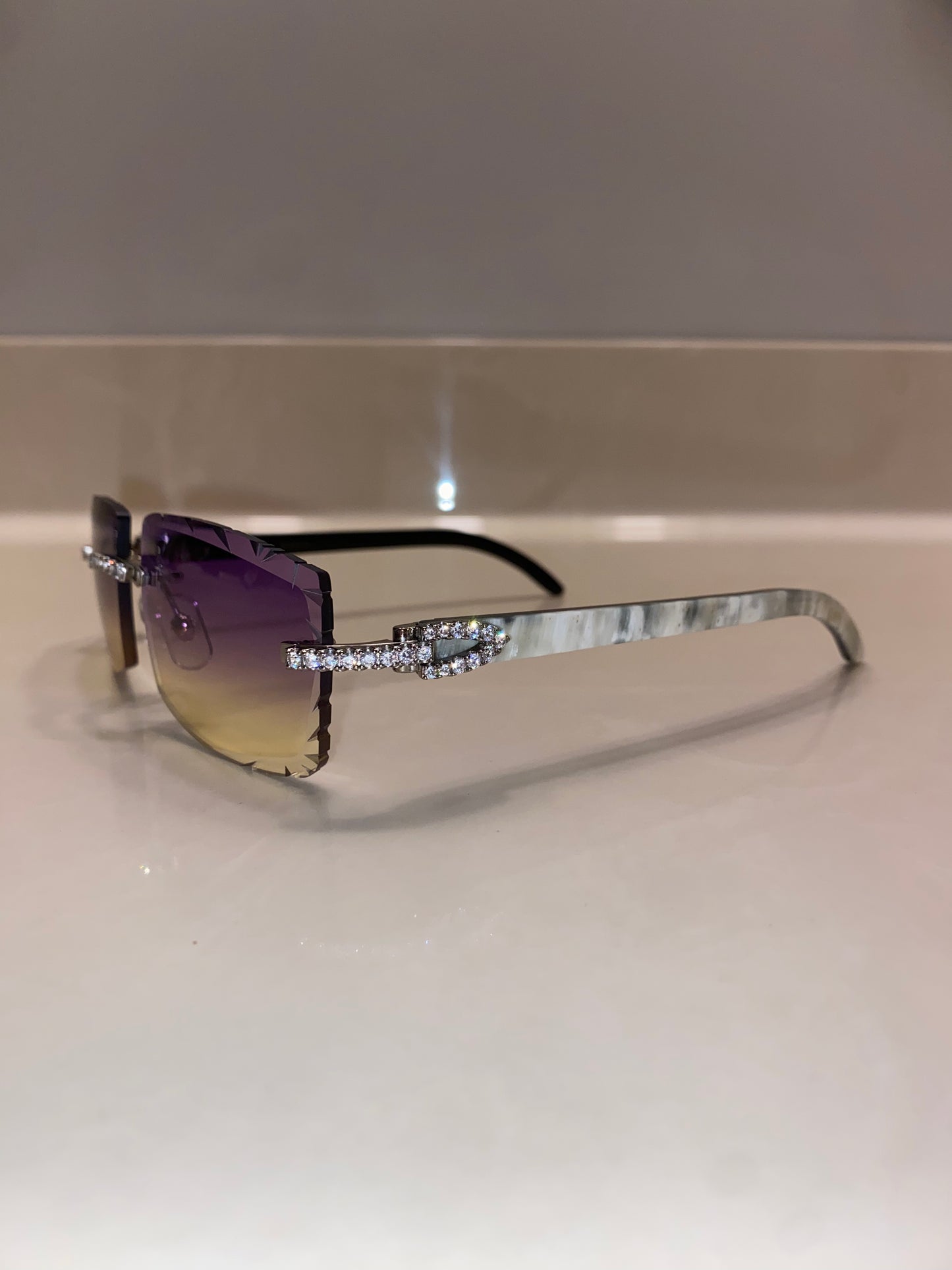 Iced out Rimless Sunglasses Detroit style Buffs