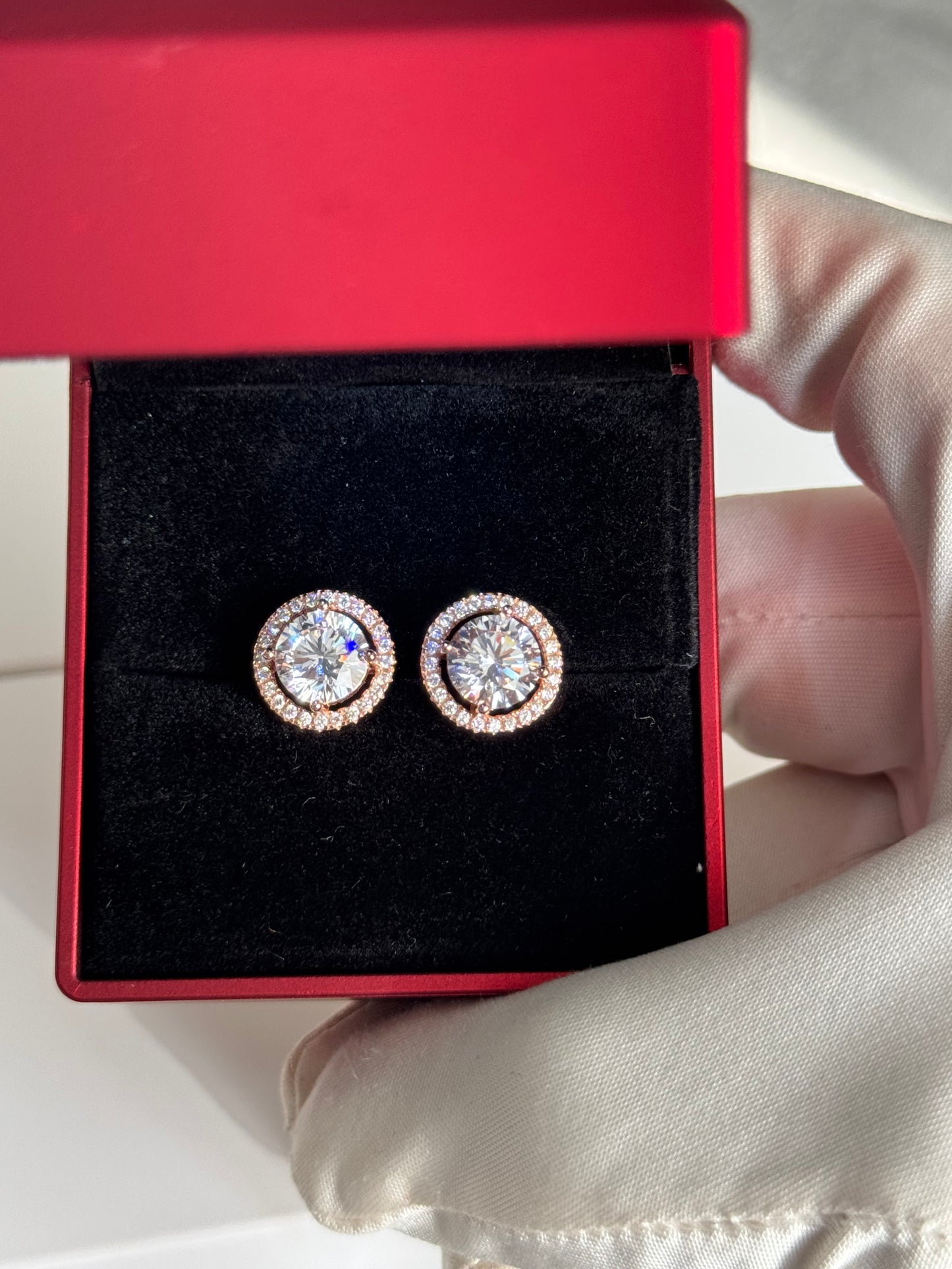 Rose Gold Moissanite Earrings