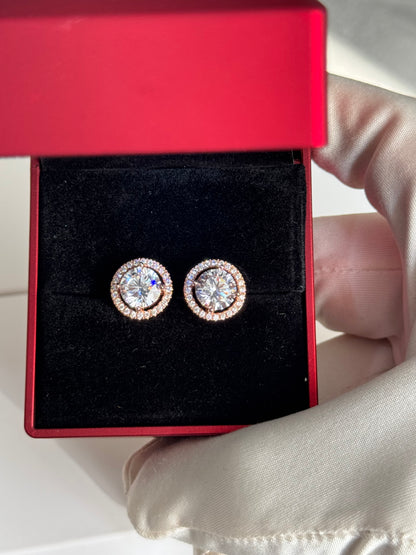 Rose Gold Moissanite Earrings