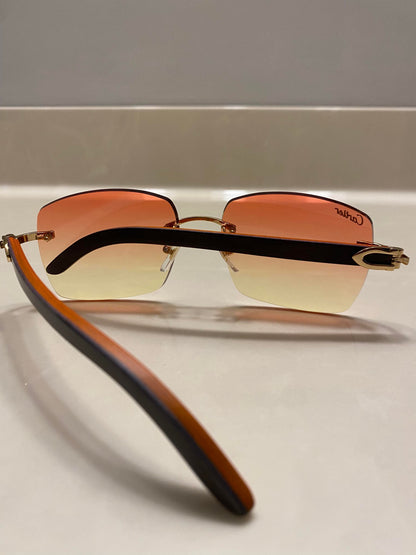 Black orange Wood glasses