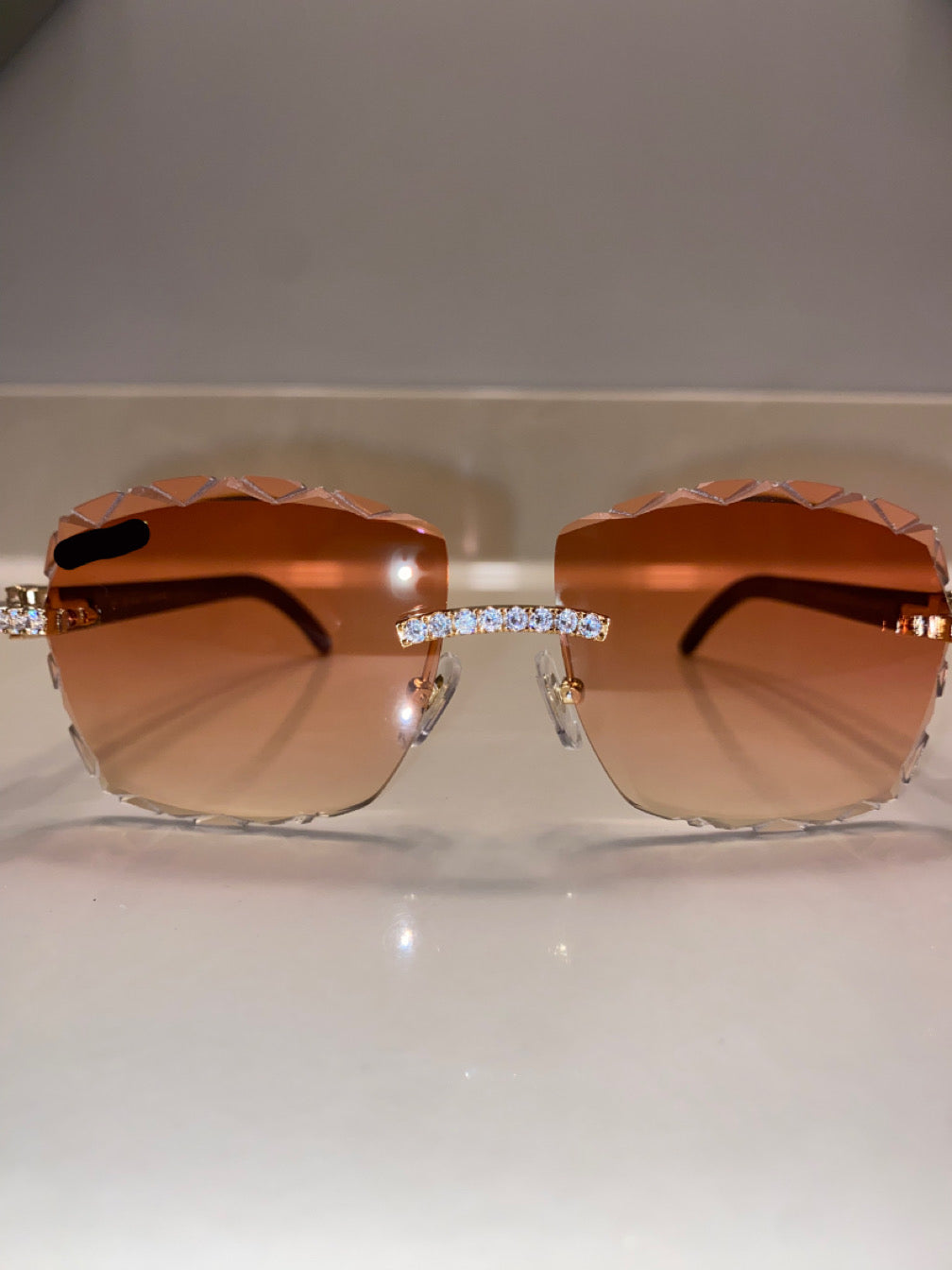 Iced out Rimless Sunglasses Detroit style Buffs