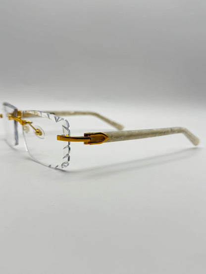 White acetate sunglasses
