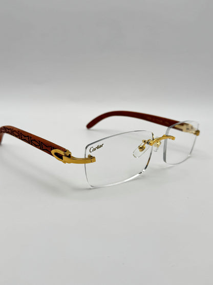 Rimless Sunglasses Wood style