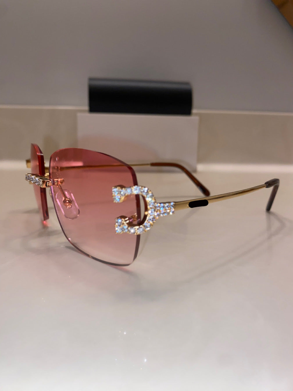 Iced out C wire glasses