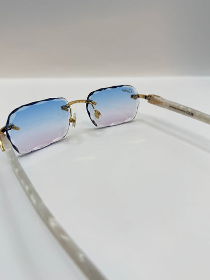 White acetate sunglasses