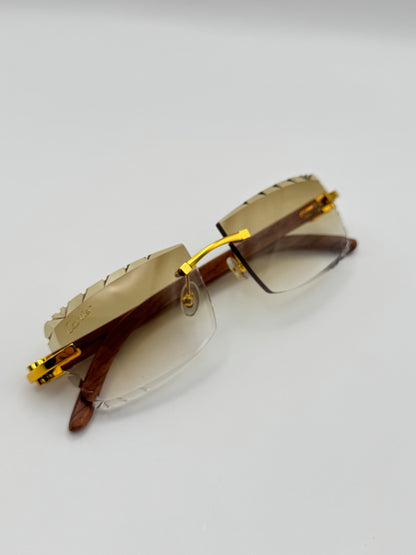 Diamond cut Wood Glasses