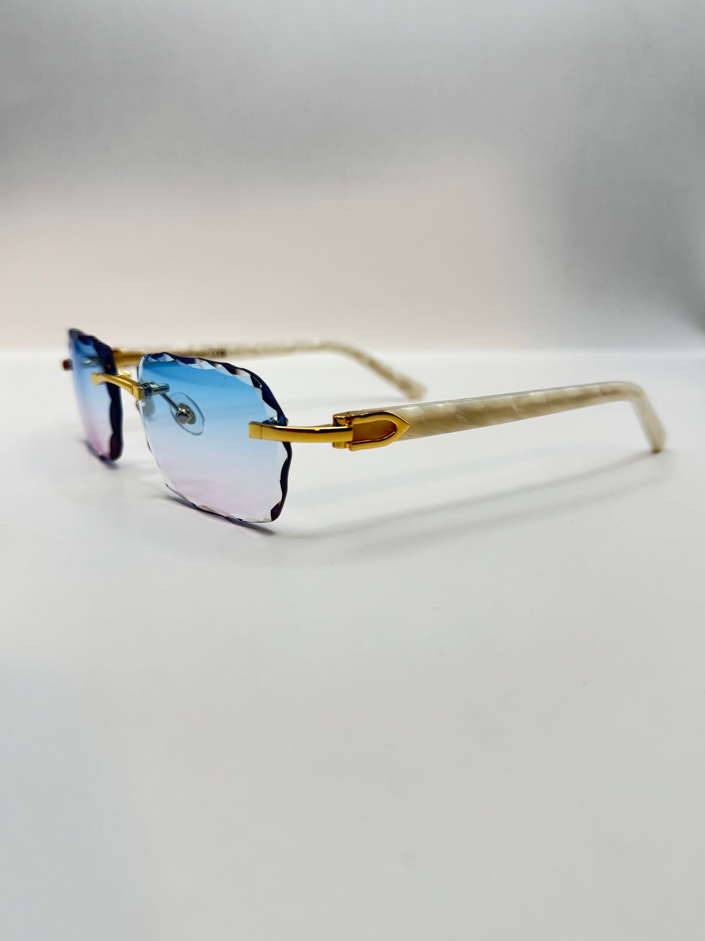 White acetate sunglasses