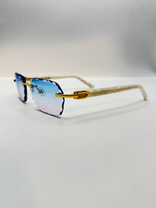 White acetate sunglasses