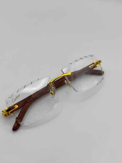 Diamond cut Wood Glasses