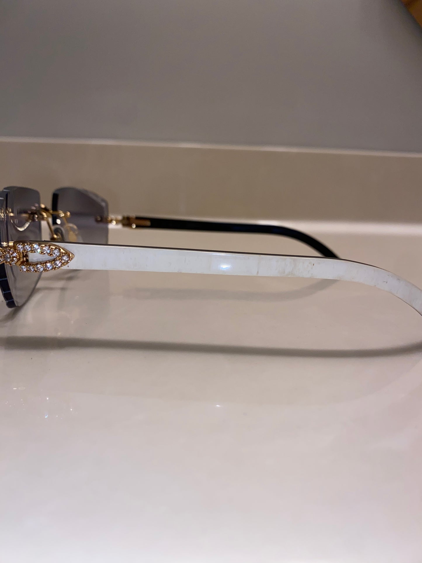 Iced out Rimless Sunglasses Detroit style Buffs