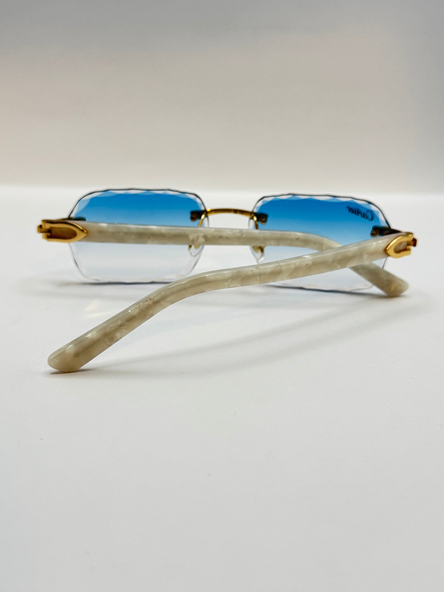 White acetate sunglasses