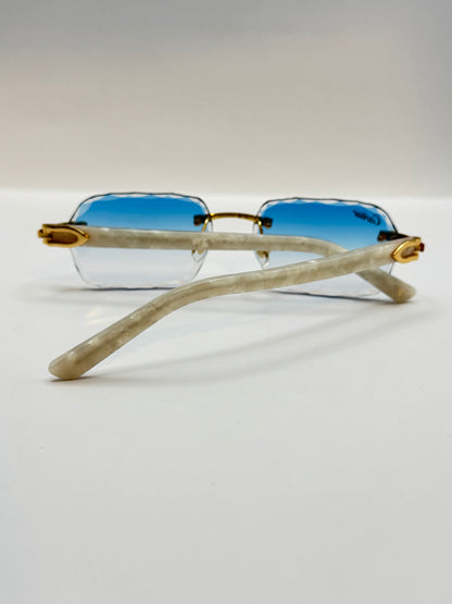 White acetate sunglasses