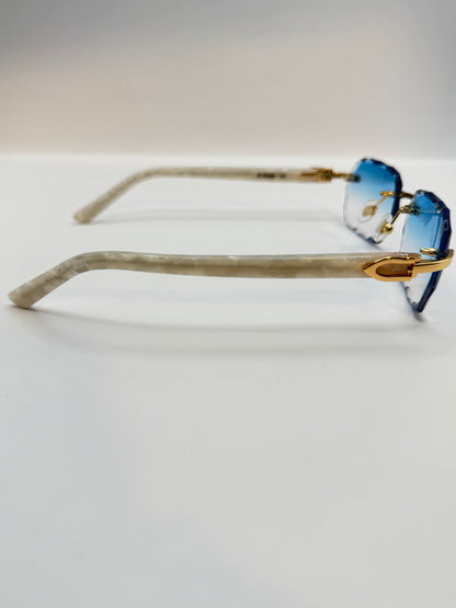 White acetate sunglasses