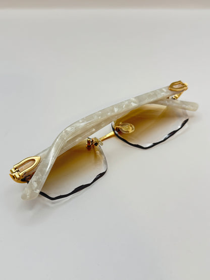 White acetate sunglasses