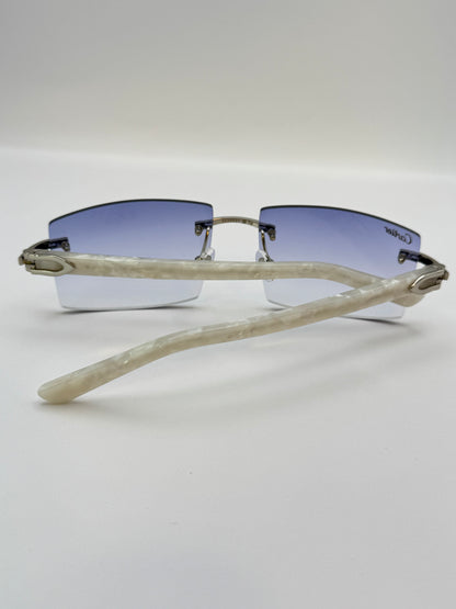 White acetate sunglasses