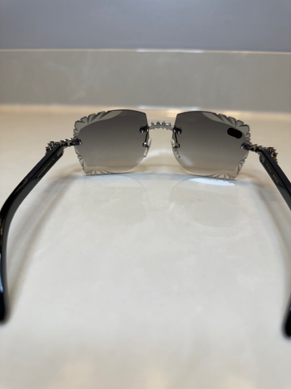 Iced out Rimless Sunglasses Detroit style Buffs 50 pointers