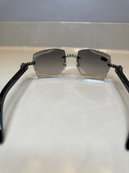 Iced out Rimless Sunglasses Detroit style Buffs 50 pointers