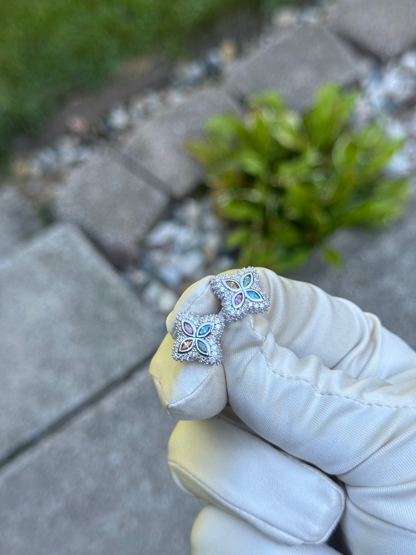 Moissanite flower Earrings