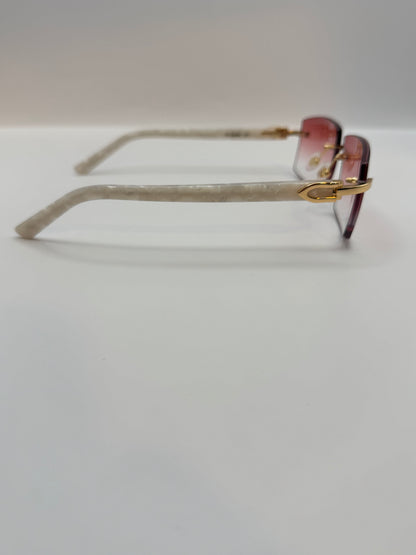 White acetate sunglasses