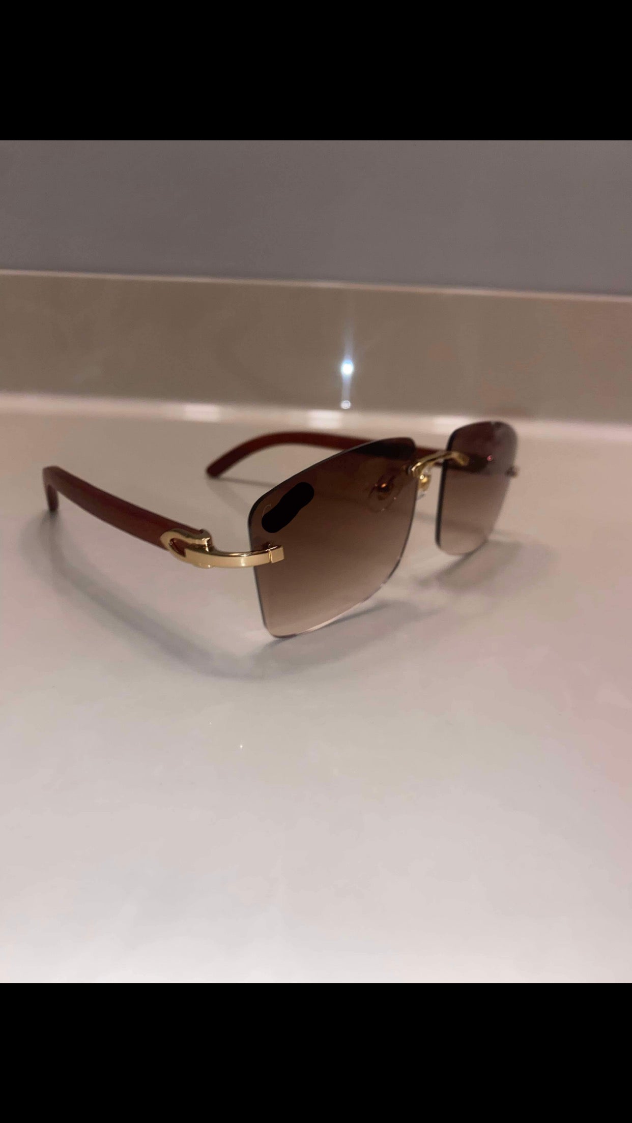 Rimless buffs Sunglasses Wood style