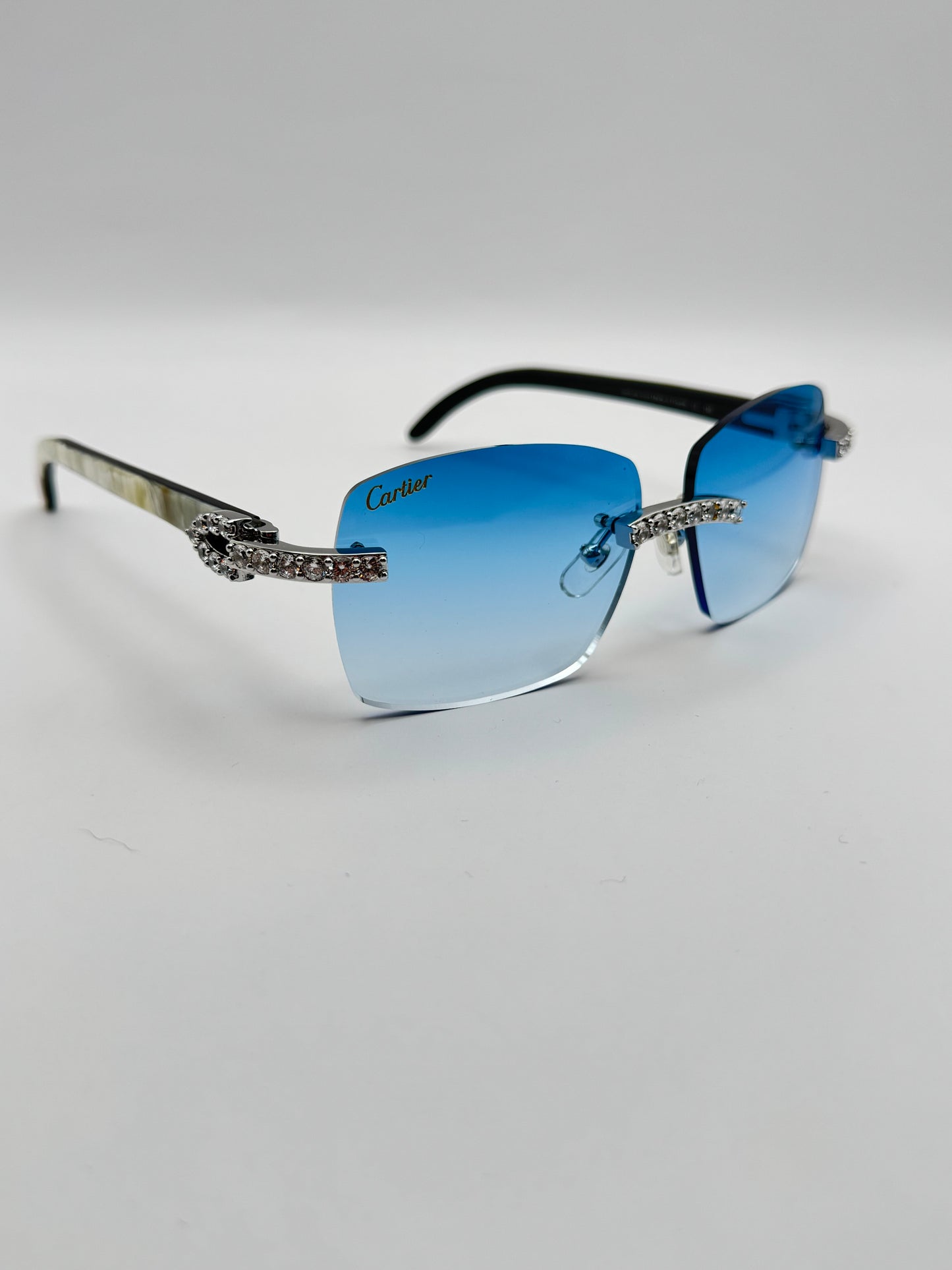 Iced out Rimless Sunglasses Detroit style Buffs