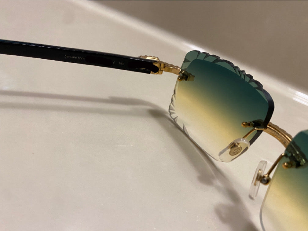 Iced out Rimless Sunglasses Detroit style Buffs