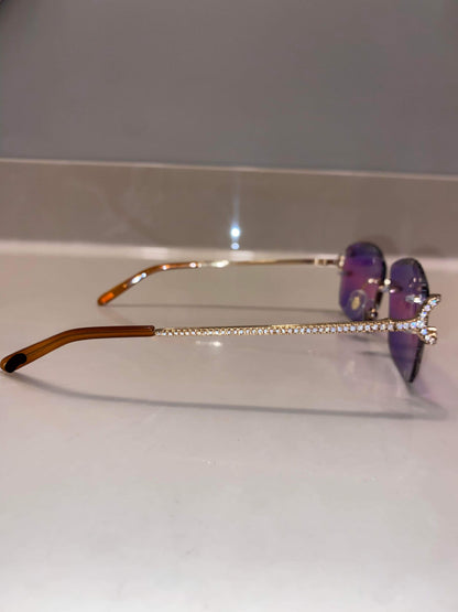 Made to order: Iced out Big C moissanite Sunglasses