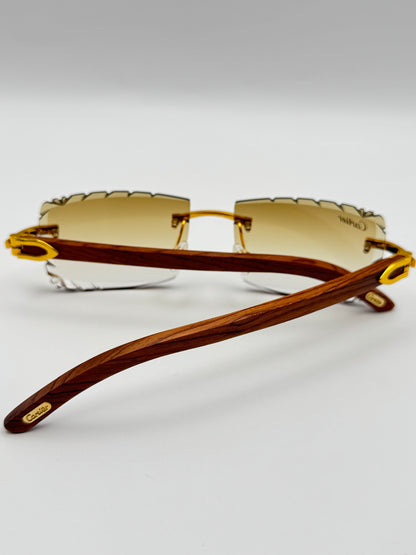 Diamond cut Wood Glasses