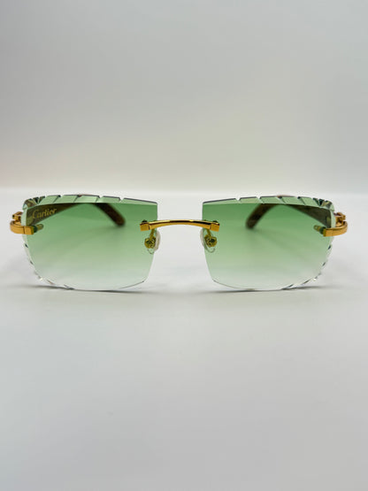 Diamond cut Wood Glasses