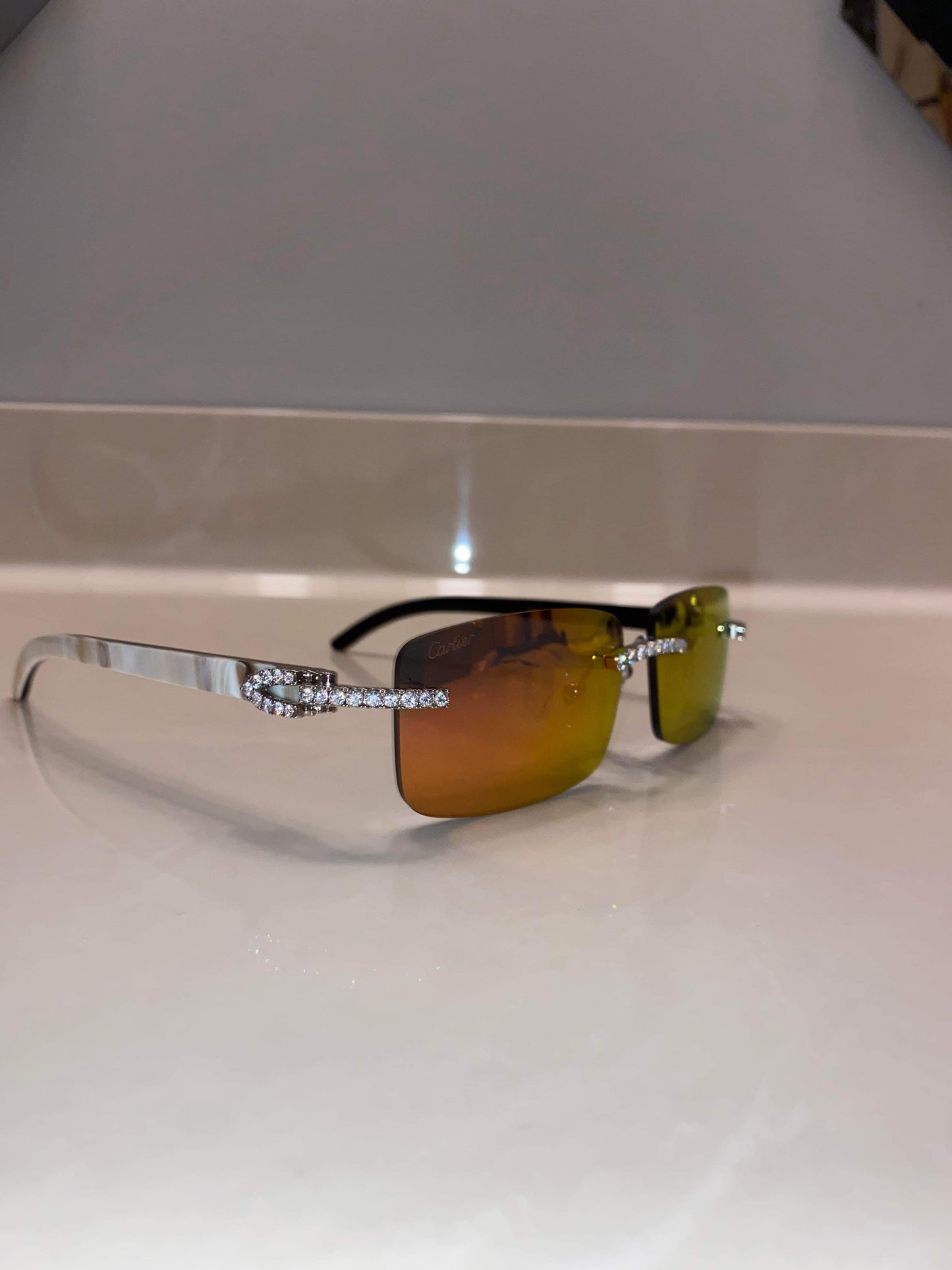 Made to order: Iced out moissanite Mirror Sunglasses