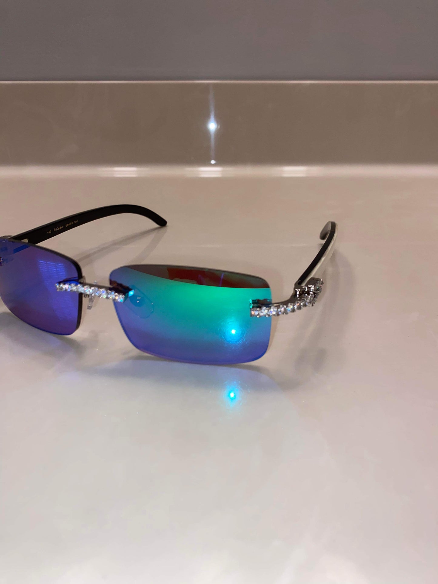 Iced out moissanite Mirror Sunglasses