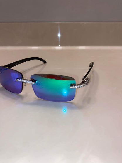 Iced out moissanite Mirror Sunglasses