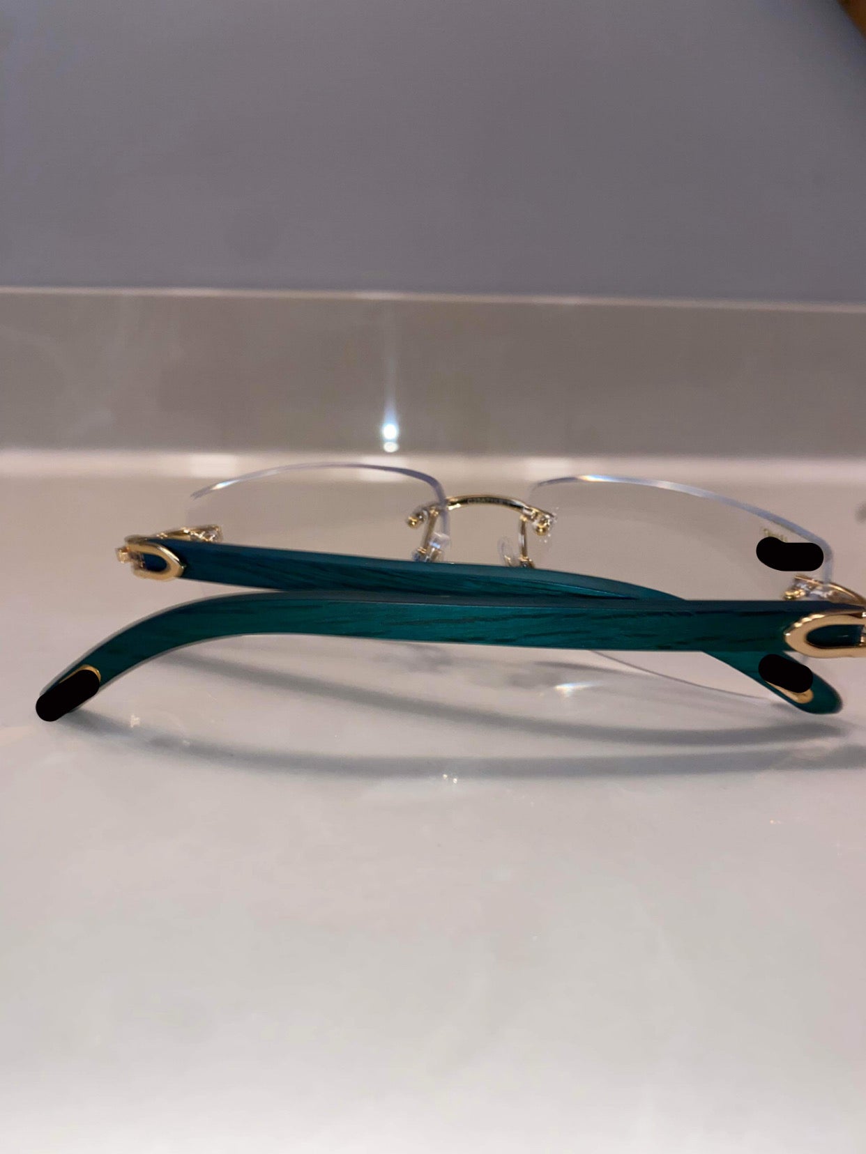 Turquoise Rimless Sunglasses