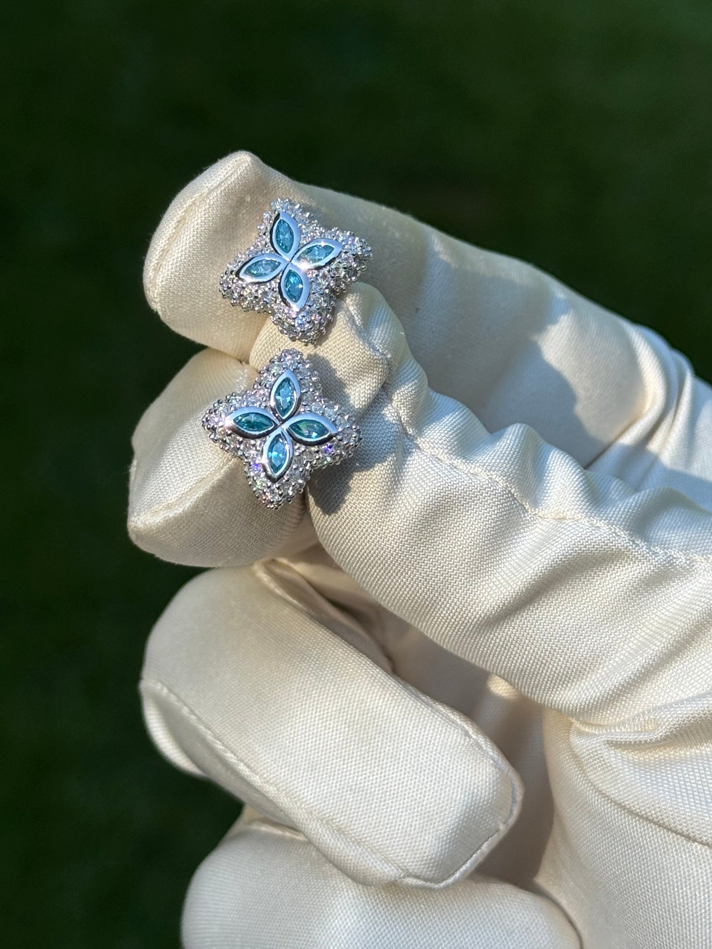 Moissanite flower Earrings