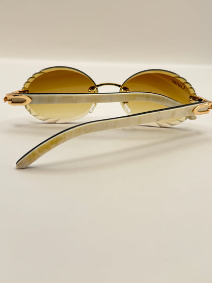 Retro White buff Sunglasses 54mm