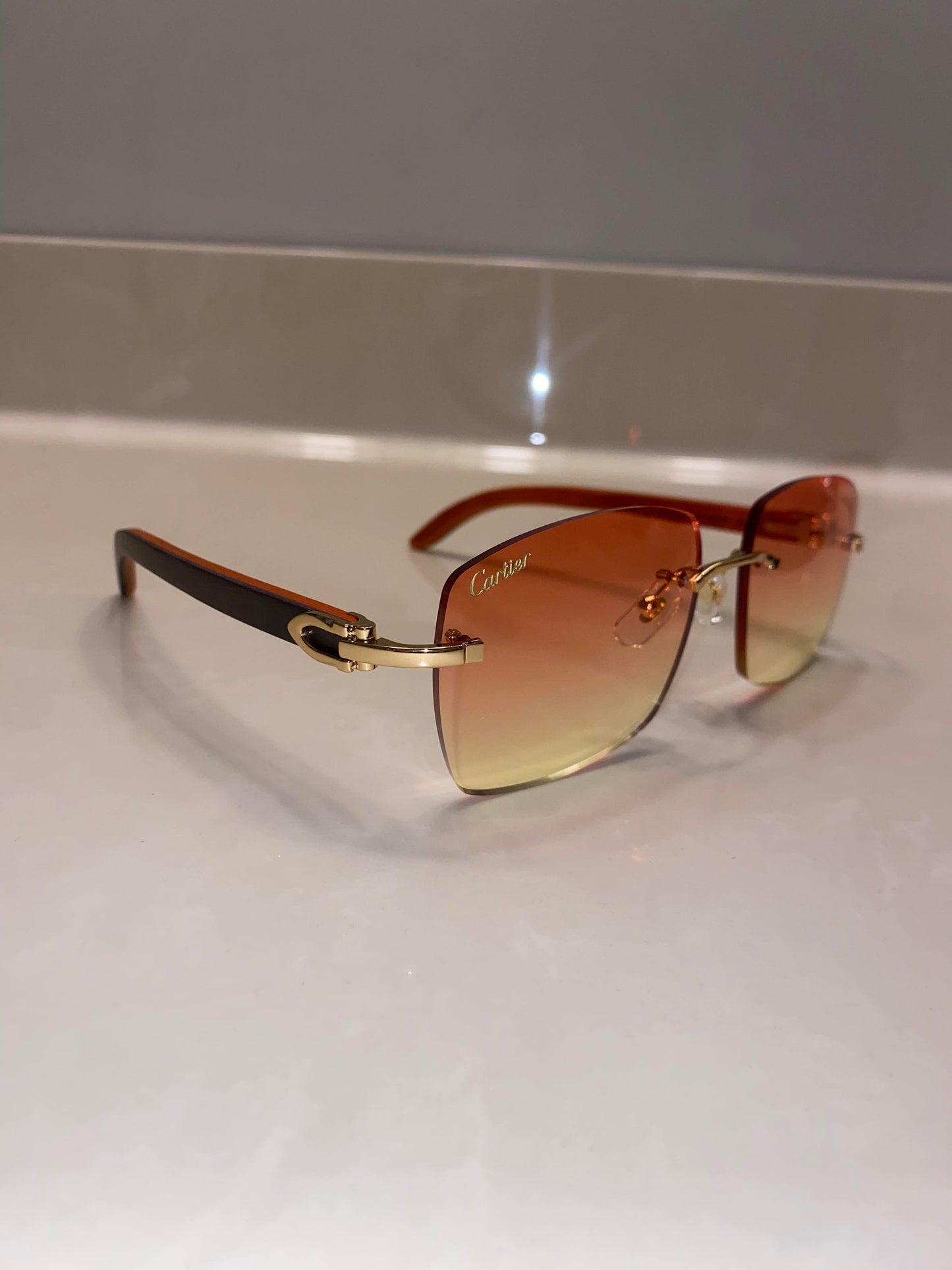 Black orange Wood glasses