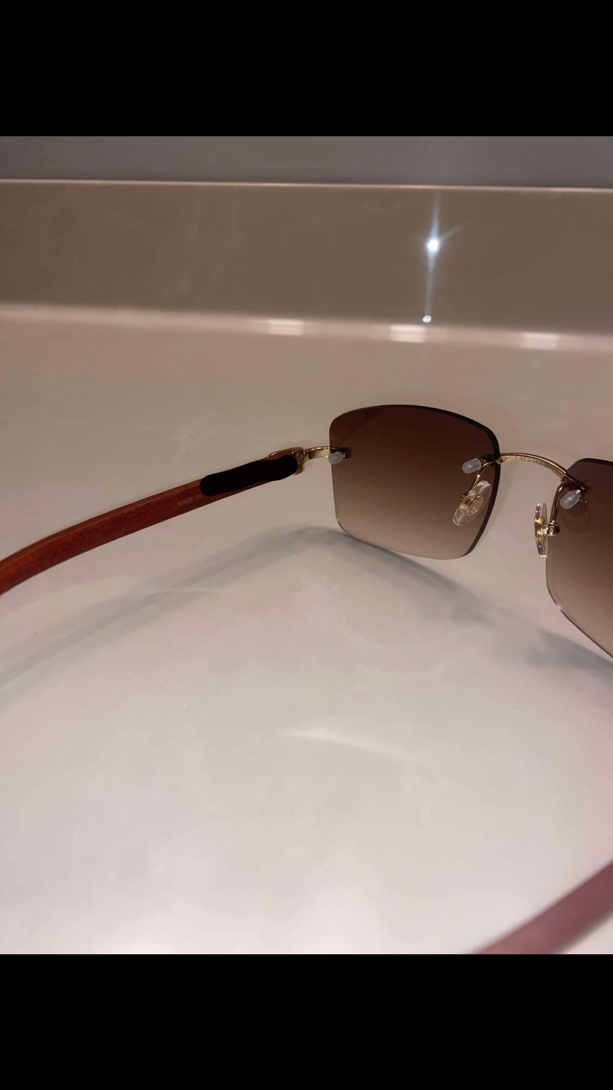 Rimless buffs Sunglasses Wood style