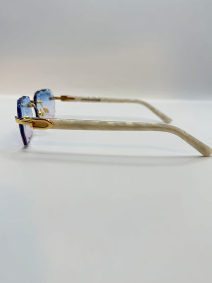 White acetate sunglasses
