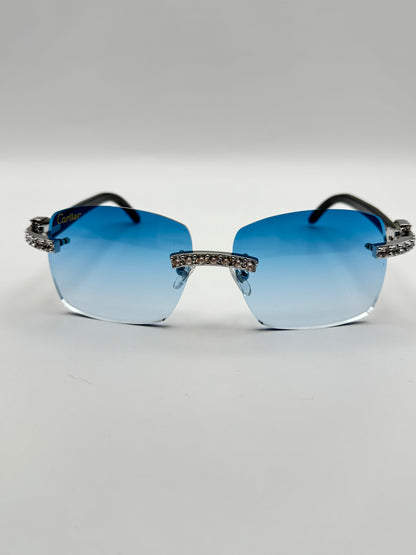 Iced out Rimless Sunglasses Detroit style Buffs