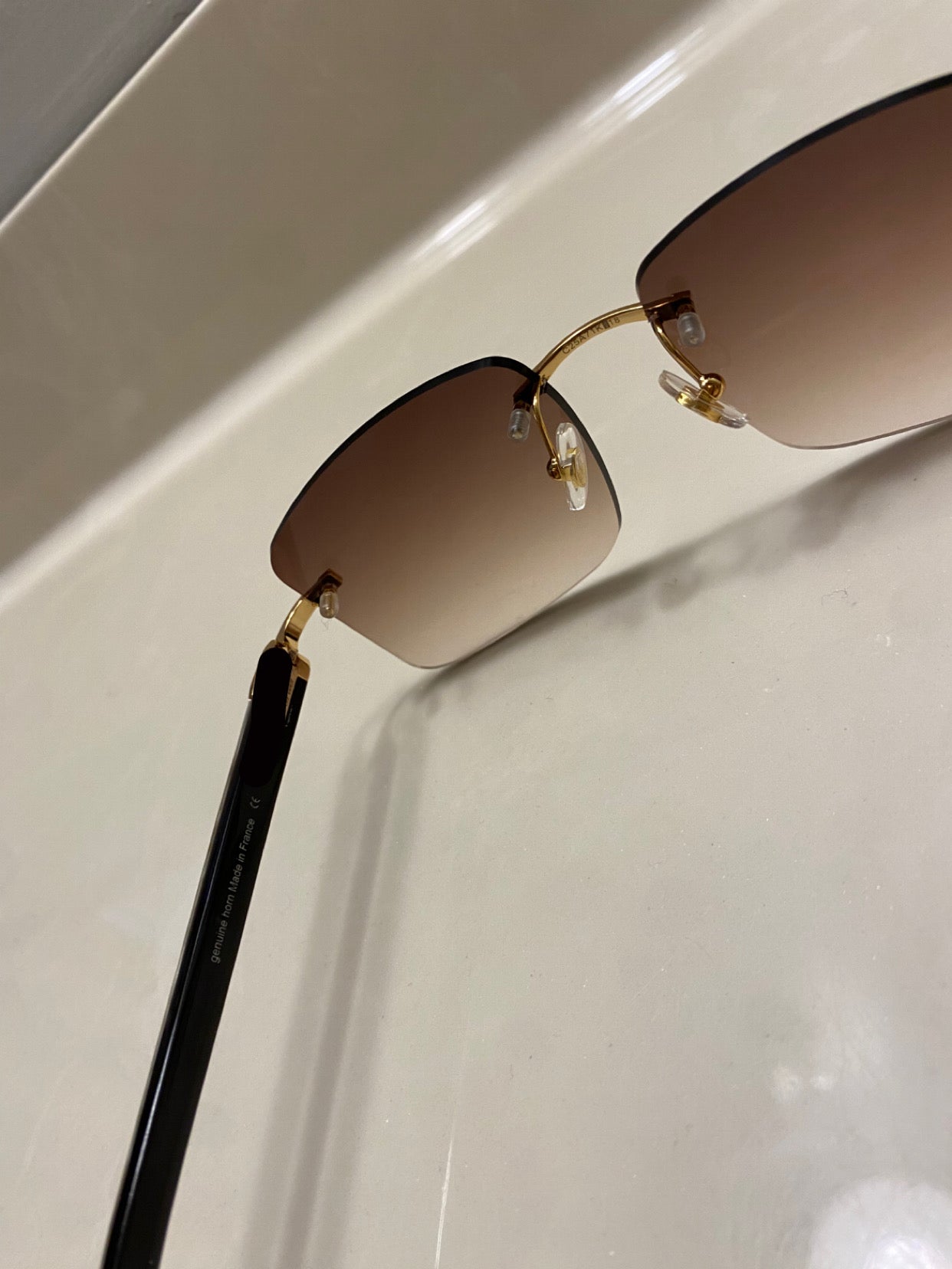 2023 Rimless Sunglasses White buffs