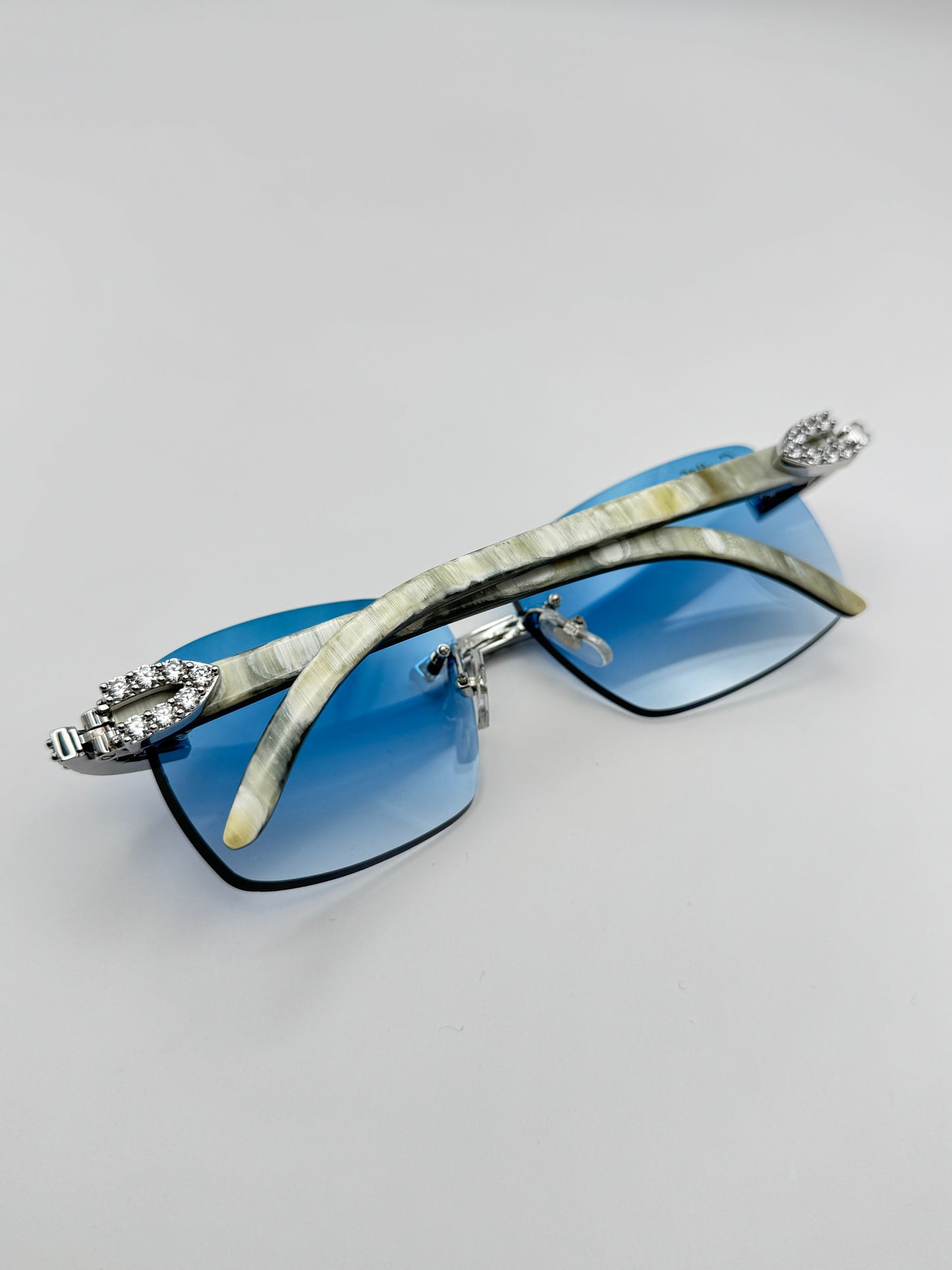 Iced out Rimless Sunglasses Detroit style Buffs