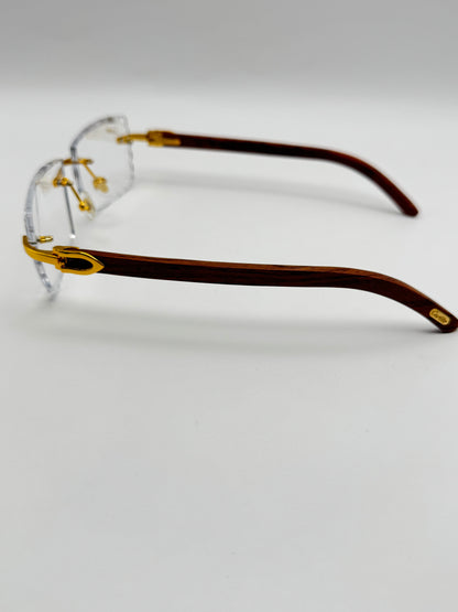 Diamond cut Wood Glasses