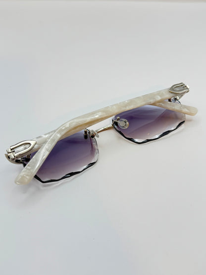 White acetate sunglasses