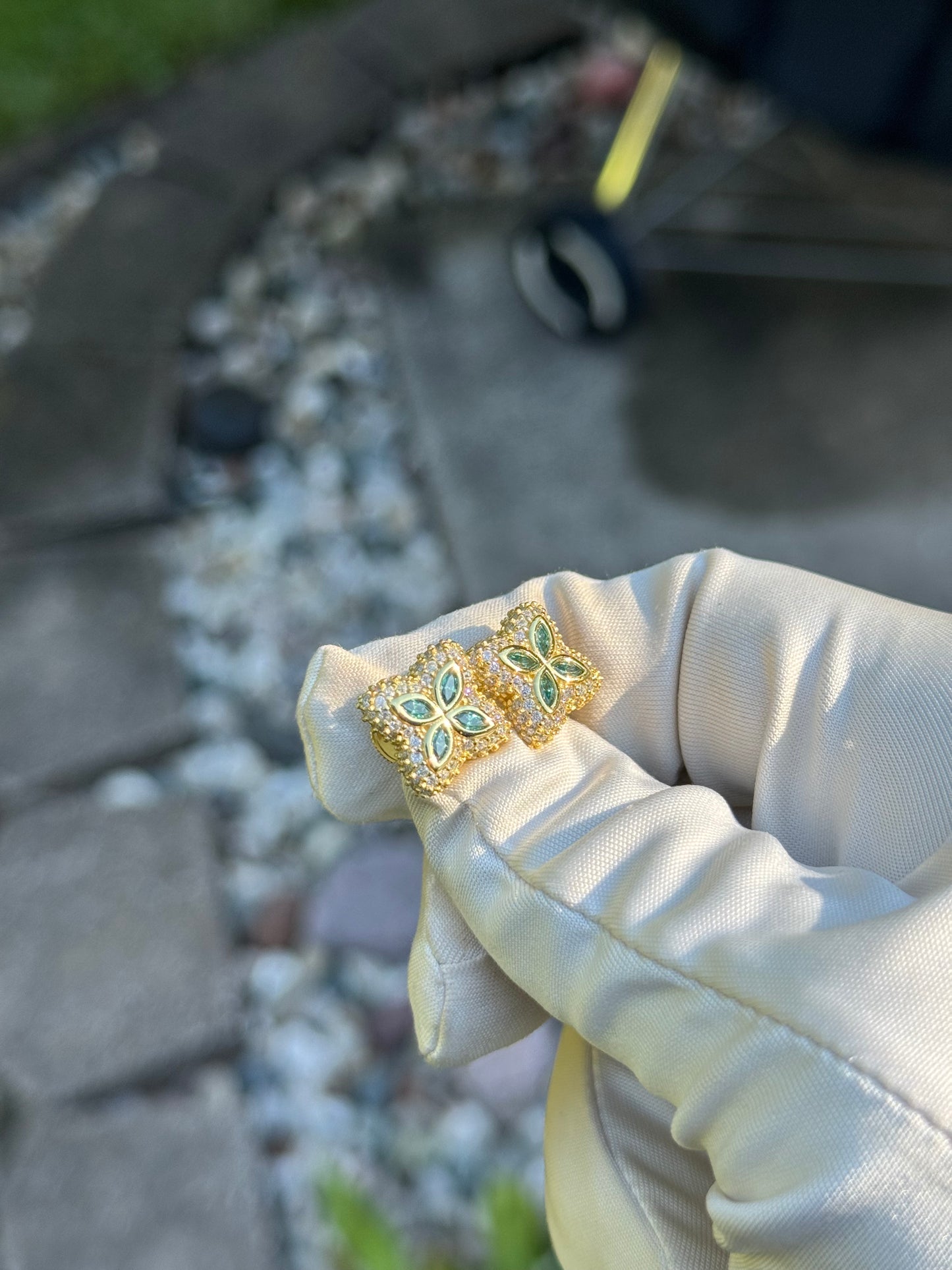 Moissanite flower Earrings