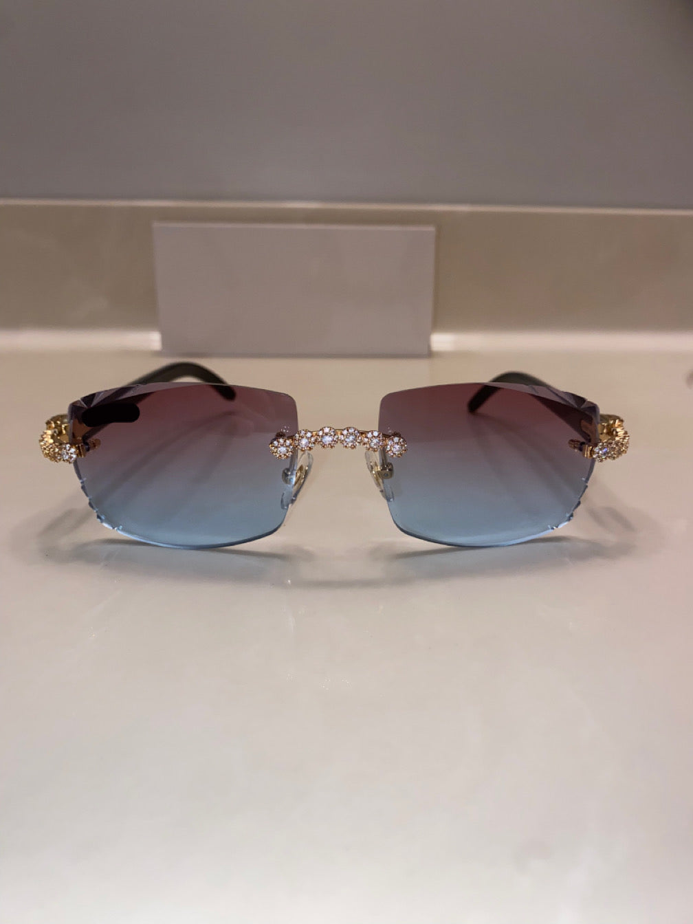 Iced out Rimless Sunglasses Detroit style Buffs